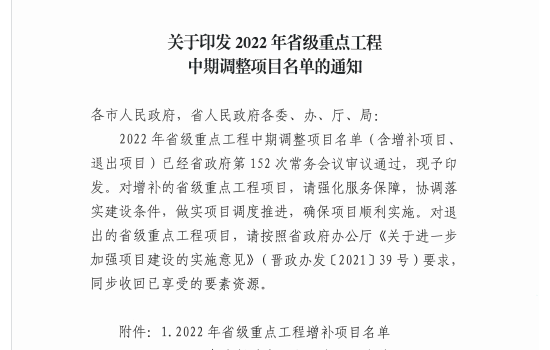 新增10万吨风电法兰生产项目 山西发布《2022年省级重点工程增补项目名单》