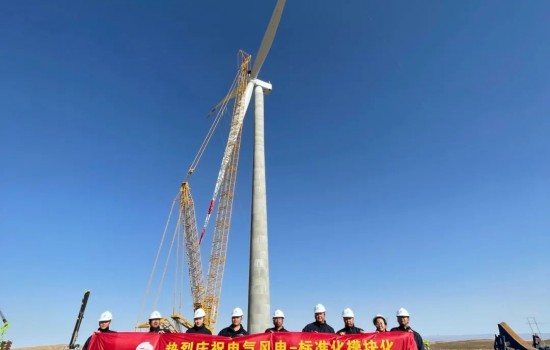 重大突破！电气风电首台 “3060混塔”风机吊装完成