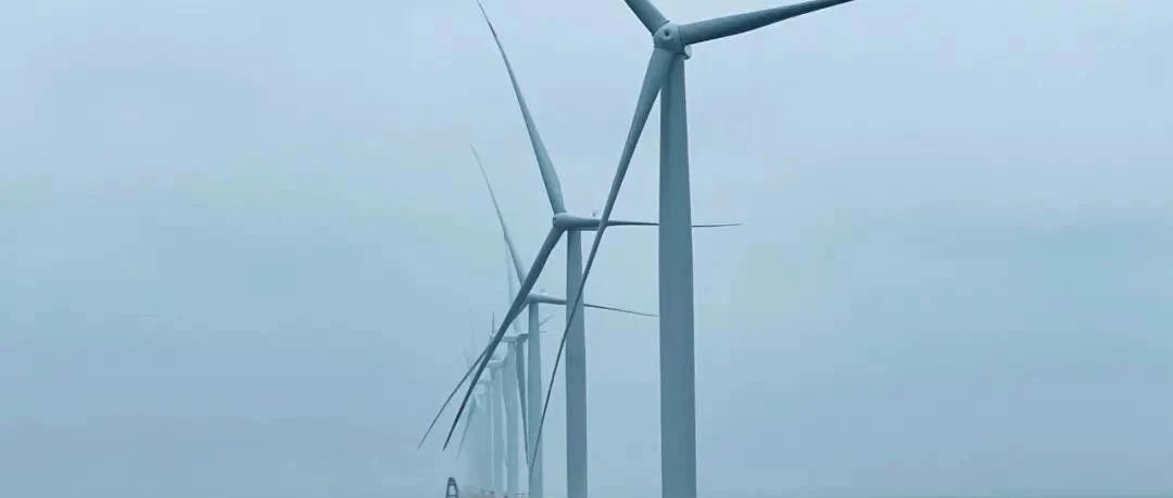 中广核浙江岱山4#234MW海上风电海上风电项目一期50台风机全部安装完成